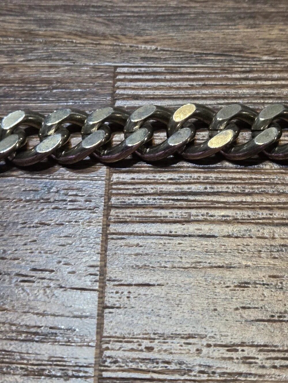 Heavy Silver Tone Chain Belt